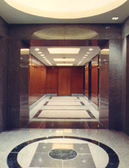 Lobby of 1055 Washington Boulevard office building